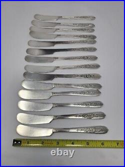 92 Piece Nobility Plate Oneida Royal Rose Vintage Silver Plate Silverware Set
