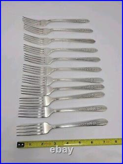 92 Piece Nobility Plate Oneida Royal Rose Vintage Silver Plate Silverware Set