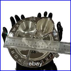 999 Pure Silver 7.0 Inch Hallmarked Alphabet Small Dinner Set for Kids Set#08