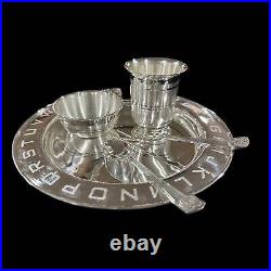 999 Pure Silver 7.0 Inch Hallmarked Alphabet Small Dinner Set for Kids Set#08