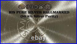 999 Pure Silver 7.0 Inch Hallmarked Alphabet Small Dinner Set for Kids Set#08