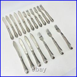9 Sets, 18pcs Antique Mappin Webb Louis XVI Fish Service Sterling Silver & Plate