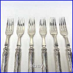 9 Sets, 18pcs Antique Mappin Webb Louis XVI Fish Service Sterling Silver & Plate
