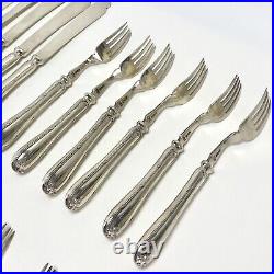 9 Sets, 18pcs Antique Mappin Webb Louis XVI Fish Service Sterling Silver & Plate