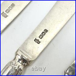 9 Sets, 18pcs Antique Mappin Webb Louis XVI Fish Service Sterling Silver & Plate