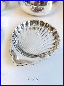 9 x CHRISTOFLE SILVER PLATED PIECES 4 x BOWLS, 2 x TORSADES & 3 x SHELL DISHES