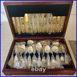 ALBANY GOLD Davenport & Sullivan Silver Service Cutlery 63 Piece Canteen Unused