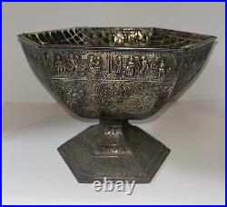 ANTIQUE DUTCH COLONIAL BOWL SILVER PLATE CENTER PIECE Danish design classic