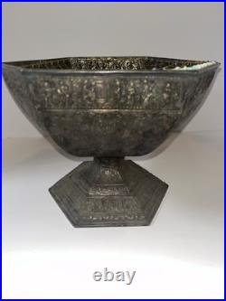 ANTIQUE DUTCH COLONIAL BOWL SILVER PLATE CENTER PIECE Danish design classic