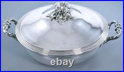ANTIQUE EARLY FRENCH CHRISTOFLE SILVER PLATE VEGETABLE SOUP TUREEN & COVER c1850