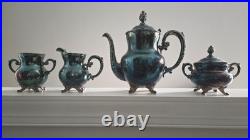 ANTIQUE JAMES W TUFTS BOSTON SILVER 4 Piece Set Plate Guaranteed 4518