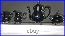 ANTIQUE JAMES W TUFTS BOSTON SILVER 4 Piece Set Plate Guaranteed 4518