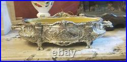ANTIQUE SILVER PLATED BRONZE CENTER PIECE. With HANDLES