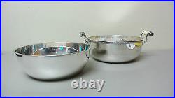 ANTIQUE SILVER PLATE 3-PIECE BUFFET SERVER with BONE HANDLES & PINEAPPLE FINIAL