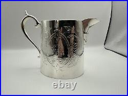 ANTIQUE VICTORIAN 3 Piece EPNS Silver Plated Tea & Coffee Set 1906