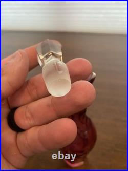 ANTIQUE Victorian Cranberry 6 Piece Silver Plate Rotating Castor Cruet SET 16H