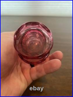 ANTIQUE Victorian Cranberry 6 Piece Silver Plate Rotating Castor Cruet SET 16H