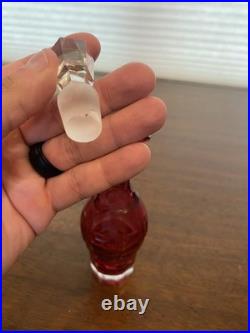 ANTIQUE Victorian Cranberry 6 Piece Silver Plate Rotating Castor Cruet SET 16H