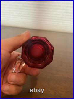 ANTIQUE Victorian Cranberry 6 Piece Silver Plate Rotating Castor Cruet SET 16H