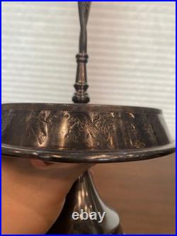 ANTIQUE Victorian Cranberry 6 Piece Silver Plate Rotating Castor Cruet SET 16H