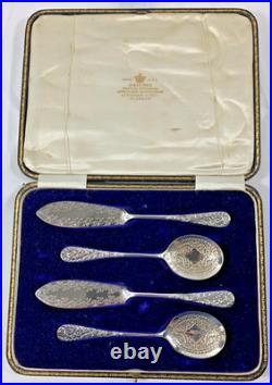 ANT- Scottish Silver Plate serving 4 Piece set In Orig. Presentation Box Glasgow