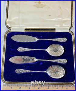 ANT- Scottish Silver Plate serving 4 Piece set In Orig. Presentation Box Glasgow