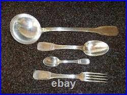 AN ANTIQUE 36 PIECE SET OF FRENCH HEAVY SILVER PLATED TABLE CUTLERY, By'ERCUIS