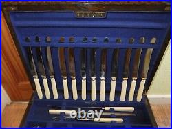 ART DECO JAMES DIXON & SONS Silver Plated EPNS 101 Piece Oak Canteen of Cutlery