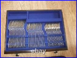 ART DECO JAMES DIXON & SONS Silver Plated EPNS 101 Piece Oak Canteen of Cutlery