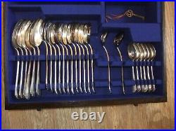 ART DECO JAMES DIXON & SONS Silver Plated EPNS 101 Piece Oak Canteen of Cutlery