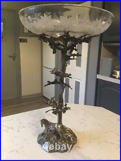 A Beautiful Antique Table Centre Piece, Oak Tree & Horse Circa 1884