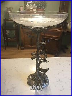 A Beautiful Antique Table Centre Piece, Oak Tree & Horse Circa 1884