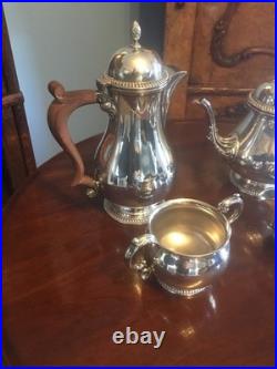 A Beautiful Quality Vintage Barker Ellis, Silver Plated Four Piece Tea Set