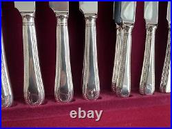 A Canteen of 60 Silver Plated Bead Patterned Cutlery for 8 Persons Excellent