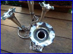 A LARGE SILVER PLATED ART NOUVEAU EPERGNE CENTRE PIECE VASE c1900