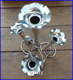A LARGE SILVER PLATED ART NOUVEAU EPERGNE CENTRE PIECE VASE c1900