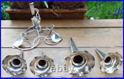 A LARGE SILVER PLATED ART NOUVEAU EPERGNE CENTRE PIECE VASE c1900