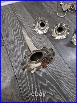 A LARGE SILVER PLATED ART NOUVEAU EPERGNE CENTRE PIECE VASE c1900