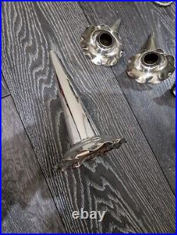 A LARGE SILVER PLATED ART NOUVEAU EPERGNE CENTRE PIECE VASE c1900