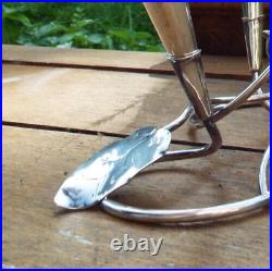 A LARGE SILVER PLATED ART NOUVEAU EPERGNE CENTRE PIECE VASE c1900