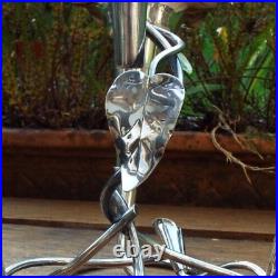 A LARGE SILVER PLATED ART NOUVEAU EPERGNE CENTRE PIECE VASE c1900
