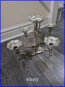 A LARGE SILVER PLATED ART NOUVEAU EPERGNE CENTRE PIECE VASE c1900