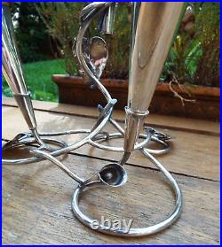 A LARGE SILVER PLATED ART NOUVEAU EPERGNE CENTRE PIECE VASE c1900