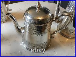 A SUPERB ANTIQUE 5-PIECE SILVER PLATED TEA / COFFEE SET, WILLIAM DOWLER & Sons