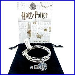 Alex And Ani Harry Potter Lumos Charm & Beaded Bangle Bracelet Set 3 Pieces NWT