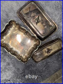 All This Sterling Silver Or silver plate Pieces Bundle Of Trays Cover