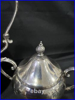 AntiqueEnglish Silver Plate Teapot Creamer Sugar Bowl 3 Piece Tea Set
