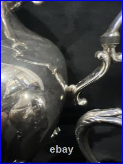 AntiqueEnglish Silver Plate Teapot Creamer Sugar Bowl 3 Piece Tea Set