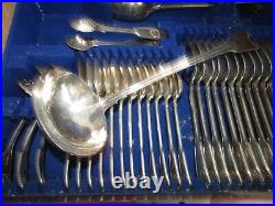 Antique 106 Piece 12 Place Setting Military Campaign Chest Canteen of Cutlery