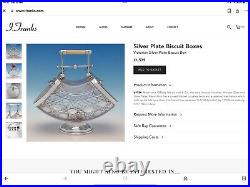Antique 11 J Dixon Sons SILVER PL DOUBLE ENDED BONBON BOX CUT GLASS CENTREPIECE